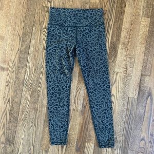 Athleta Leopard Print Leggings - Black and Gray